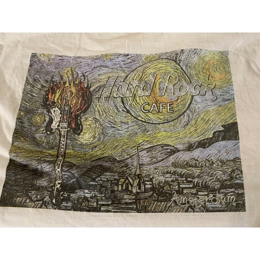 Vintage Amsterdam Hard Rock‎ Cafe Sz XL White Rare Collectible